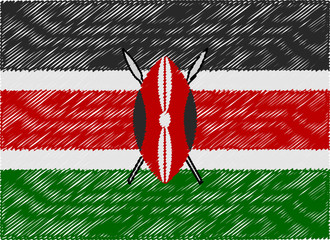 Wall Mural - kenya flag embroidered zigzag