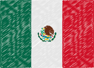 Wall Mural - mexico flag embroidered zigzag