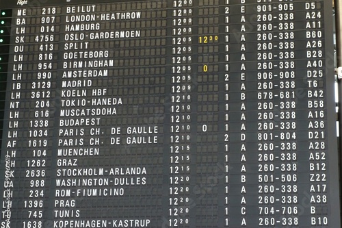 Ankunfts- / Abflugszeit Tabelle / Anzeige / Tafel / Liste am Flughafen ...