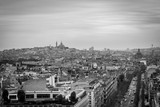 Fototapeta Boho - Montmartre from the top of 'Arc de triomphe' B&W
