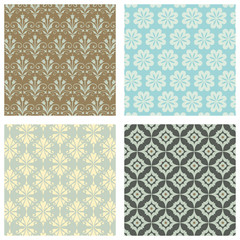 Wall Mural - Seamless Wallpaper Pattern Set 