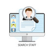 Leinwandbild Motiv Search Staff Icon with Computer