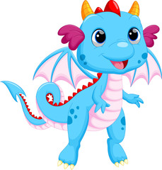 Wall Mural - cute baby dragon cartoon