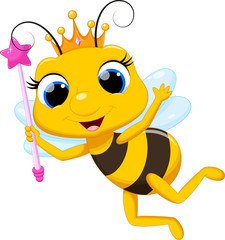 Wall Mural - cute queen bee cartoon