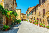 Fototapeta Uliczki - street of medieval Pienza town in Tuscany. Italy