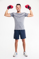 Poster - Smiling male boxer celebrating his success