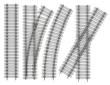 Set Of Elements Of Rails Isolated On White Background
