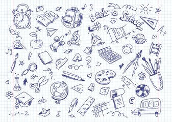 back to school drawing background on copy book paper