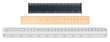 School rulers on white background