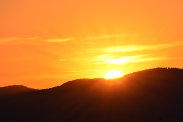 Wall Mural - sunset in spring season