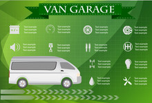 Van Service, Repair Infographics. Vector Illustration