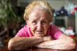© De Visu - Closeup portrait of happy elderly woman.