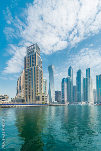 Fototapeta na wymiar Dubai - AUGUST 9, 2014: Dubai Marina district on August 9 in UAE