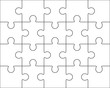 Jigsaw puzzle blank template 4x5, twenty pieces