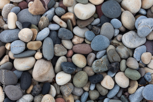 Fotografía Pebbles on Bracelet Bay on the Gower peninsular, Swansea, UK.