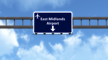 Wall Mural - East Midlands England United Kingdom Airport Highway Road Sign