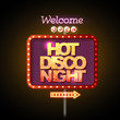Neon sign hot disco night