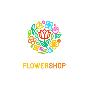 Floral logo design element