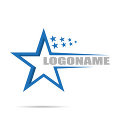 Canvas Print - logo company with stars, flat design on white background