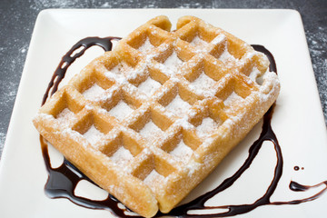 Waffle with chocolate