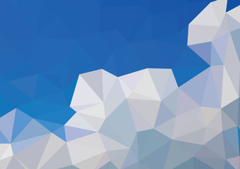 blue white polygonal mosaic background, vector illustration, cre