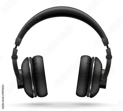 acoustic headphones vector illustration Poster Mural XXL