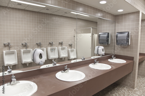 Public Restroom Sinks Buy This Stock Photo And Explore