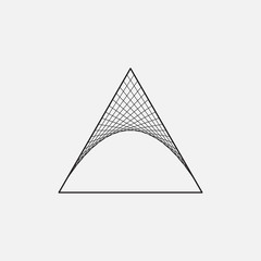 Triangle with hyperbolic paraboloid, sacred geometry