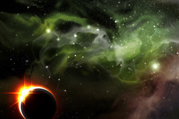 Wall Mural - eclipse universe starscape background