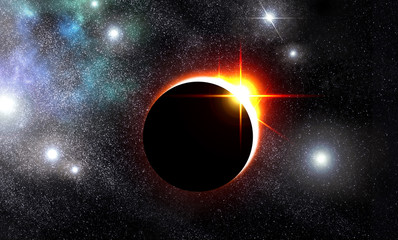 Wall Mural - eclipse universe starscape background