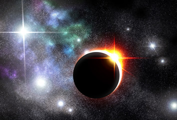 Wall Mural - eclipse universe starscape background