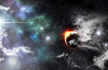 Wall Mural - eclipse universe starscape background