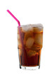 Cola with Ice and Straw, isolated
