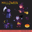 Halloween characters design cartoon illustration