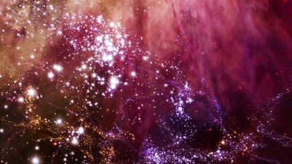 space 2018: flying through star fields in deep space (loop).