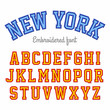 New York, embroidered sport style font