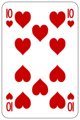 Poker playing card 10 heart