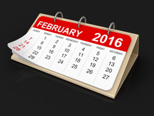 Calendar -  February 2016  (clipping Path Included)