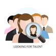 Leinwandbild Motiv Looking for Talent Icon Flat Design