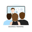 Leinwandbild Motiv Business Training Icon Flat Design Concept