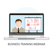 Leinwandbild Motiv Business Training Webinar Icon Flat Design Concept