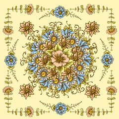 Poster - Vintage floral pattern