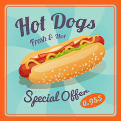 Wall Mural - Hot Dog Poster