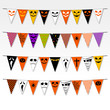 Illustration of Halloween party bunting flags set