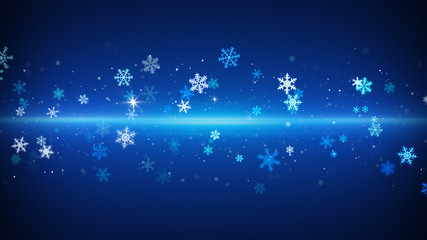 Wall Mural - blue light stripe and snowflakes