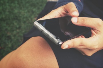 Woman using smart phone