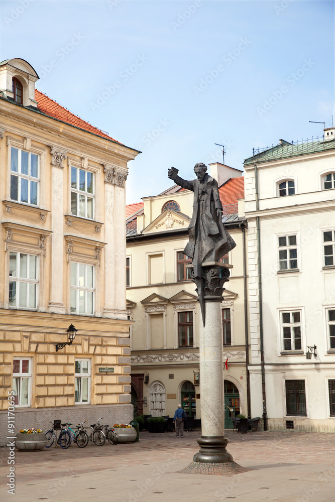  The monument of Piotr Skarga on Saint Mary Magdalene square, Krakow, Poland - obrazy, fototapety, plakaty 