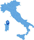 Fototapeta  - Map of Italy, Olbia-Tempio
