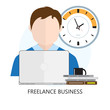 Leinwandbild Motiv Freelance Business Icon