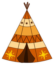 Cartoon American Indian Teepee Vector Illustration